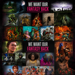 A comparison of classic fantasy and modern fantasy, stating 'We Want Our Fantasy Back'.