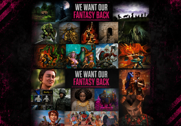 A comparison of classic fantasy and modern fantasy, stating 'We Want Our Fantasy Back'.